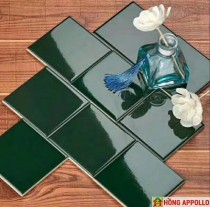 Gạch thẻ màu xanh ốp quán ăn sang trọng