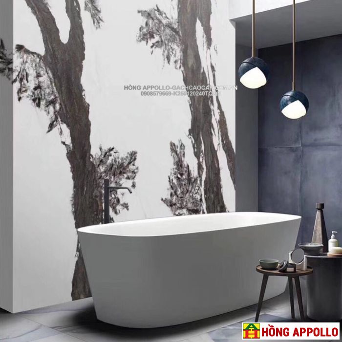 Gạch khổ lớn 120x240cm ốp trang trí phòng khách, 120x240cm vân đá đẹp rẻ