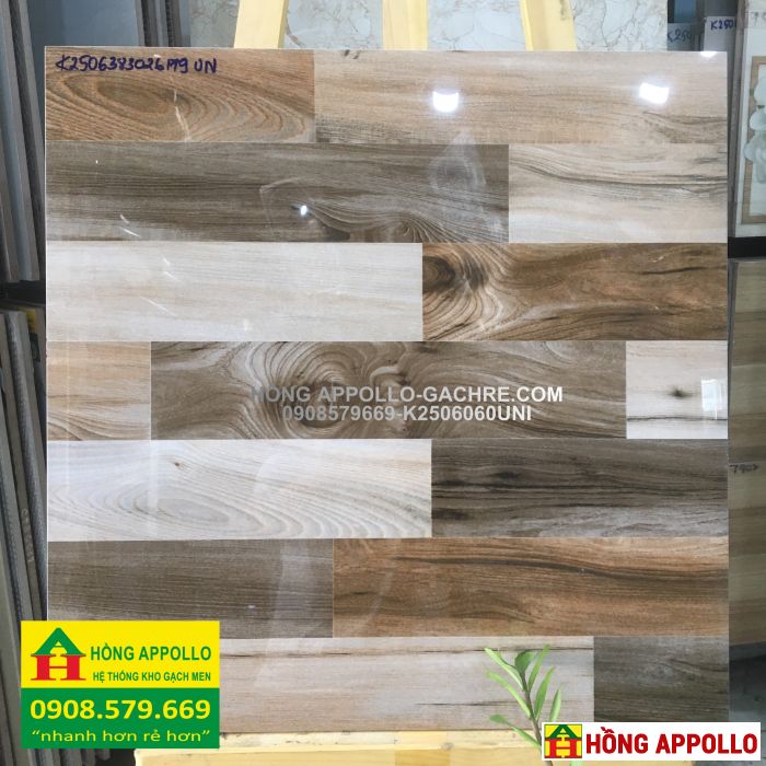 Gạch 6060 đá bóng kính lát nền nhà bếp unis -HỒNG APPOLLO